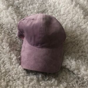 Lavender Faux Suede Baseball Cap